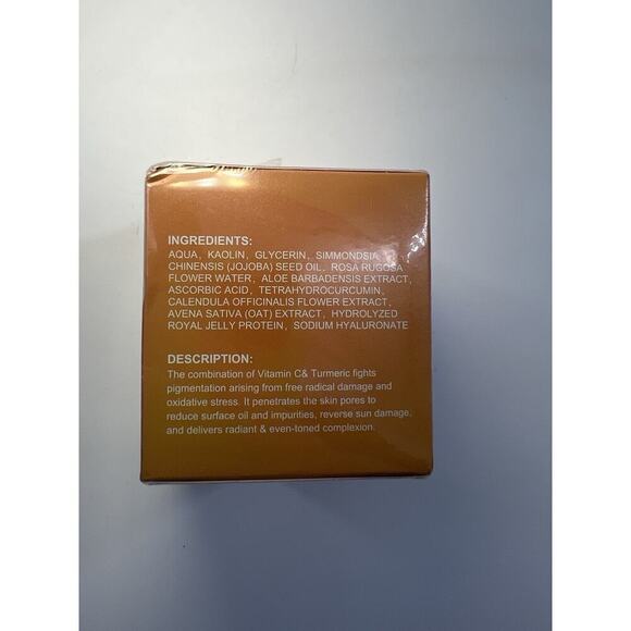 Turmeric Vitamin C Clay Mask, Vitamin C Clay Facial Mask with Kaolin Clay New - Picture 2 of 4